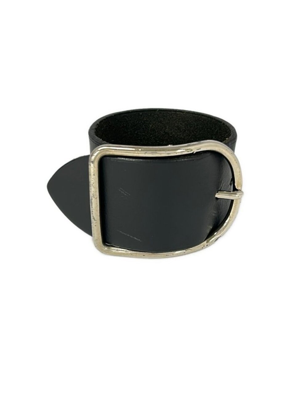 Hermes Bracelet Sarto Leather Black Silver